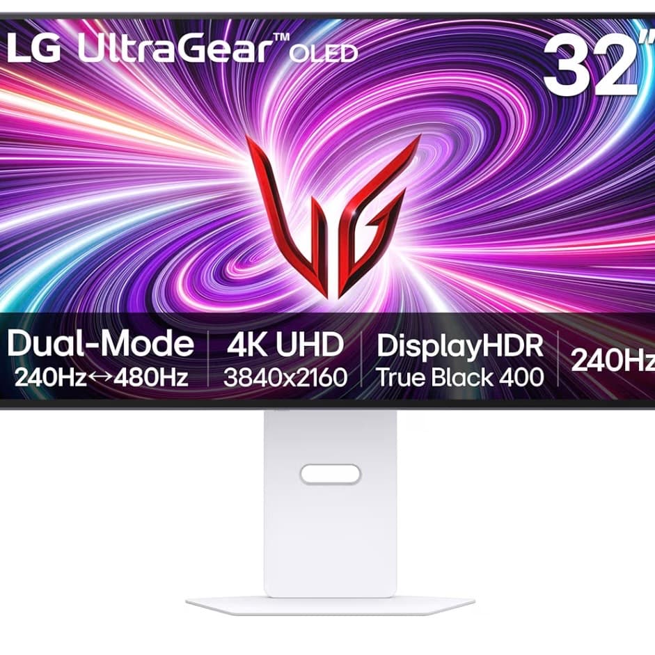 LG Ultragear OLED 32GS95UV-W - 32 inch | Dual-Mode 4K 240Hz FHD 480Hz UHD